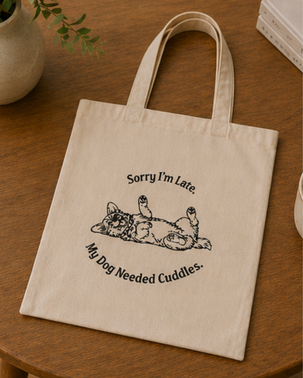 Sorry I’m Late My Dog Needed Cuddles | Tote Bag